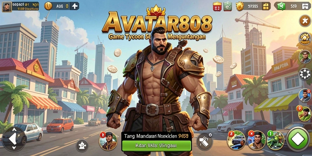 Tampilan gameplay <strong>AVATAR808</strong> dengan elemen Tycoon yang mendebarkan.