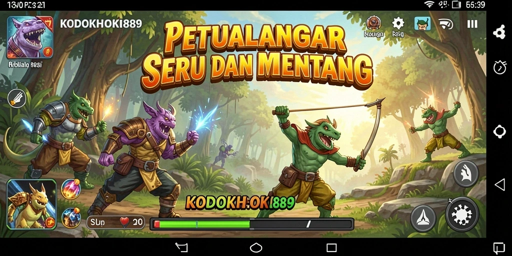 Tampilan gameplay seru dalam KODOKHOKI889 yang penuh petualangan.