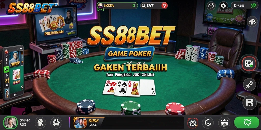 Tampilan gameplay Poker yang menarik dan interaktif di SS88BET.